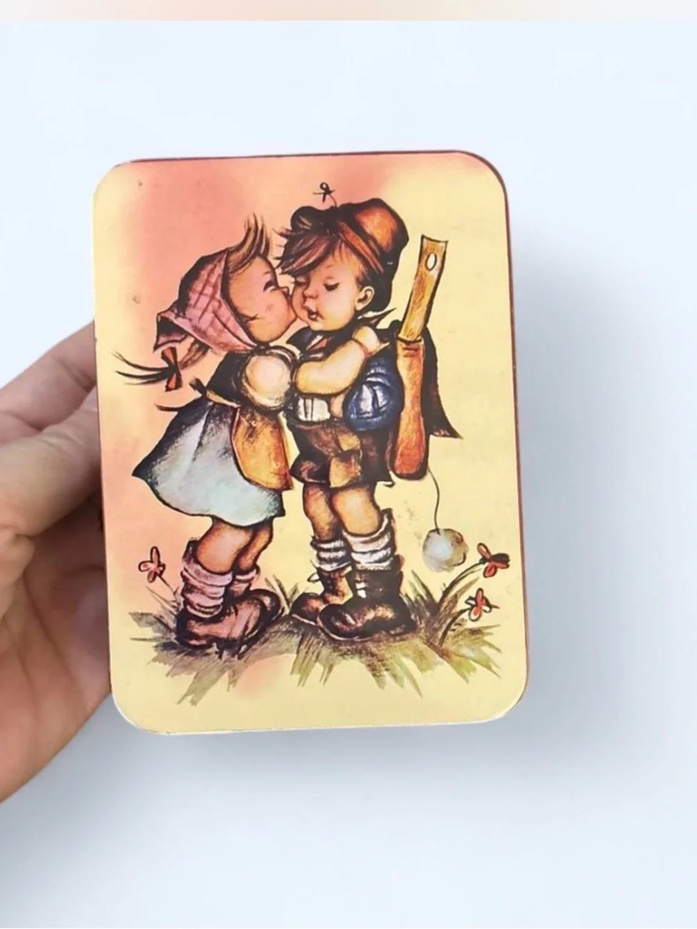 Vintage 70’s Hummel First Kiss Stationary Tin